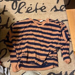 Aerie Brown and Black Striped Long Sleeve Tee